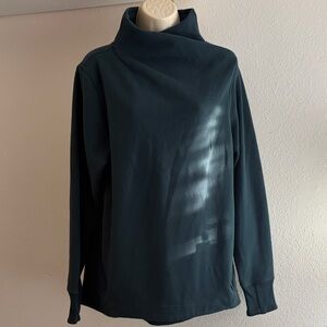 Athleta Cowl Neck Sweatshirt Pullover Dark Teal Green Long Sleeve Women’s Small